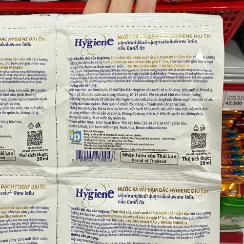 Nước Xả Vải Hygiene Thái Lan Màu Trắng, 24 Gói 20ml