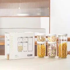 Sỉ set 5 Hũ Thủy Tinh Đựng Thực Phẩm - Lọ Thủy Tinh Đựng Đồ Khô 450 - 900 - 1400ml