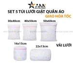 Bộ 5 túi lưới giặt đồ máy giặt, gồm 5 kích cỡ