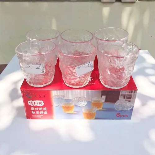 Bộ 6 ly thủy tinh lượn sóng nhỏ cao cấp, 9 x 9,5 cm