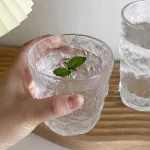 Bộ 6 ly thủy tinh lượn sóng nhỏ cao cấp, 9 x 9,5 cm
