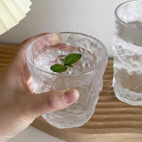 Bộ 6 ly thủy tinh lượn sóng nhỏ cao cấp, 9 x 9,5 cm