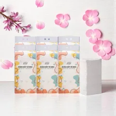Top Gia khăn giấy rút treo tường 4 lớp, bộ 6 túi, 1280 tờ/túi, 34x8x16cm