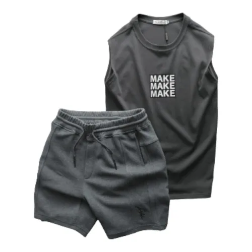 Set Bộ Nam Áo Ba Lỗ In Chữ Make Quần Short Thun Viền Sọc phù hợp để tham khảo khi chọn quần short thun