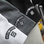 Set Bộ Nam Áo Cổ Tròn Phối Màu Thêu Chữ Trước Ngực & Quần Short Thêu Nổi Logo Chữ Có Big Size