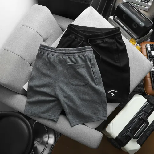 Set Bộ Nam Áo Cổ Tròn Phối Màu Thêu Chữ Trước Ngực & Quần Short Thêu Nổi Logo Chữ Có Big Size