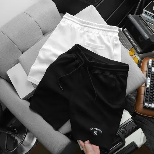 Set Bộ Nam Áo Cổ Tròn Phối Màu Thêu Chữ Trước Ngực & Quần Short Thêu Nổi Logo Chữ Có Big Size