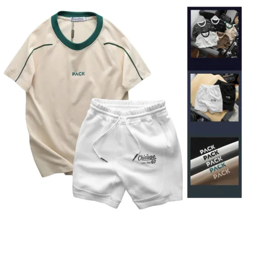 Set Bộ Nam - Quần Short Thun Nam Chicago Và Áo Thun Nam Cổ Tròn In Chữ Pack Phối Viền Màu (Size Từ M Đến XXL) – một lựa chọn đáng tham khảo trong Thời trang nam
