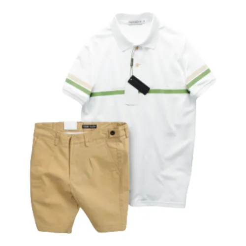 Set Bộ Nam Áo Polo Cổ Bẻ Viền Hai Sọc Quần Short Kaki Cúc Đen phù hợp để tham khảo khi chọn quần short kaki