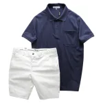 Set Bộ Nam Áo Thun Cổ Bẻ Có Túi Trước Ngực + Quần Short Kaki Nam Cao Cấp (Có Size 3xl)