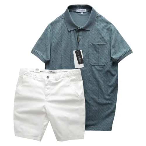 Set Bộ Nam Áo Thun Cổ Bẻ Có Túi Trước Ngực + Quần Short Kaki Nam Cao Cấp (Có Size 3xl)
