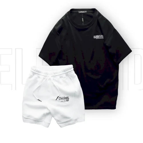 Set Bộ Nam Áo Thun Cổ Tròn Oversize In Chữ CLEGENDK Quần Short Thun