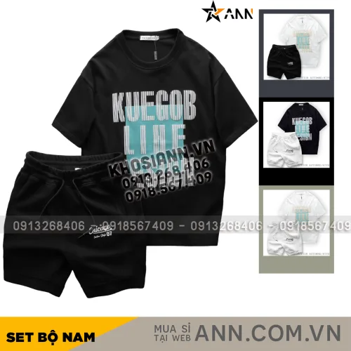 Set Bộ Nam Áo Thun Cổ Tròn Pack Horse Oversize In Chữ Sọc Quần Short Thun