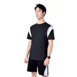 Set Bộ Nam Áo Thun Cổ Tròn Phối Sọc Màu + Quần Short Thun Thể Thao Cao Cấp (Big Size)