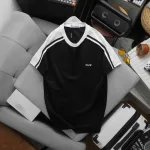 Set Bộ Nam Áo Thun Cổ Tròn Phối Sọc Vai Áo Và Thêu Chữ Pack Trước Ngực + Quần Short Thun Nam Phối Sọc Hai Bên Quần Có Big Size