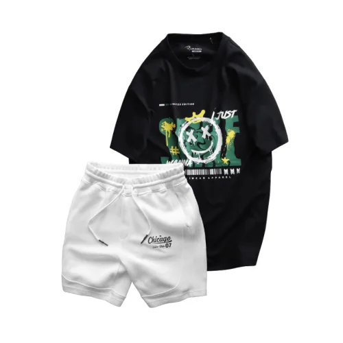 Set Bộ Nam - Áo Thun Nam Cổ Tròn Các Mẫu Và Quần Short Thun Nam Cao Cấp
