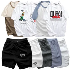 Set Bộ Nam - Áo Thun Nam Cổ Tròn Các Mẫu Và Quần Short Thun Nam Cao Cấp