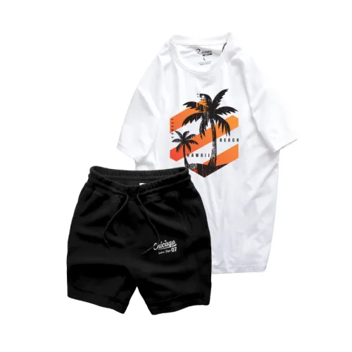 Set Bộ Nam - Áo Thun Nam Cổ Tròn Các Mẫu Và Quần Short Thun Nam Cao Cấp