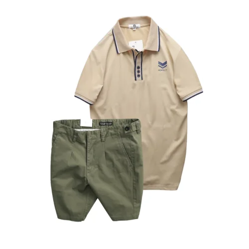 Set Bộ Nam - Áo Thun Nam Pack Horse Polo Cổ Bẻ In Logo Chữ Prefect Và Quần Short Kaki Co Giãn Phối Nút Cao Cấp (Có Size 36)