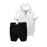 Set Bộ Nam - Áo Thun Nam Pack Horse Polo Cổ Bẻ In Logo Chữ Prefect Và Quần Short Kaki Co Giãn Phối Nút Cao Cấp (Có Size 36)