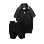 Set Bộ Nam - Áo Thun Nam Pack Horse Polo Cổ Bẻ In Logo Chữ Prefect Và Quần Short Kaki Co Giãn Phối Nút Cao Cấp (Có Size 36)