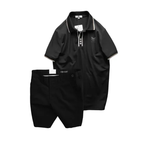 Set Bộ Nam - Áo Thun Nam Pack Horse Polo Cổ Bẻ In Logo Chữ Prefect Và Quần Short Kaki Co Giãn Phối Nút Cao Cấp (Có Size 36)