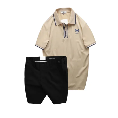 Set Bộ Nam - Áo Thun Nam Pack Horse Polo Cổ Bẻ In Logo Chữ Prefect Và Quần Short Kaki Co Giãn Phối Nút Cao Cấp (Có Size 36)