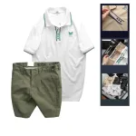 Set Bộ Nam - Áo Thun Nam Pack Horse Polo Cổ Bẻ In Logo Chữ Prefect Và Quần Short Kaki Co Giãn Phối Nút Cao Cấp (Có Size 36)
