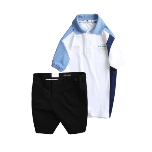 Set Bộ Nam - Áo Thun Nam Polo Cổ Bẻ Cá Sấu Poly Cổ Bẻ Ghép Vải Thêu Chữ Trước Ngực Và Quần Short Kaki Co Giãn Phối Nút Cao Cấp (Có Size 36)