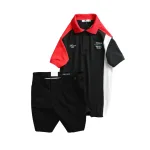 Set Bộ Nam - Áo Thun Nam Polo Cổ Bẻ Cá Sấu Poly Cổ Bẻ Ghép Vải Thêu Chữ Trước Ngực Và Quần Short Kaki Co Giãn Phối Nút Cao Cấp (Có Size 36)