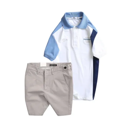 Set Bộ Nam - Áo Thun Nam Polo Cổ Bẻ Cá Sấu Poly Cổ Bẻ Ghép Vải Thêu Chữ Trước Ngực Và Quần Short Kaki Co Giãn Phối Nút Cao Cấp (Có Size 36)