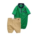 Set Bộ Nam - Áo Thun Nam Polo Cổ Bẻ Cá Sấu Poly Túi Nhỏ Thêu Logo Và Quần Short Kaki Co Giãn Phối Nút Cao Cấp (Có Size 36)
