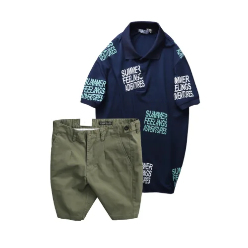 Set Bộ Nam - Áo Thun Nam Polo Cổ Bẻ In Chữ Summer Bền Đẹp Và Quần Short Kaki Co Giãn Phối Nút Cao Cấp (Có Size 36)