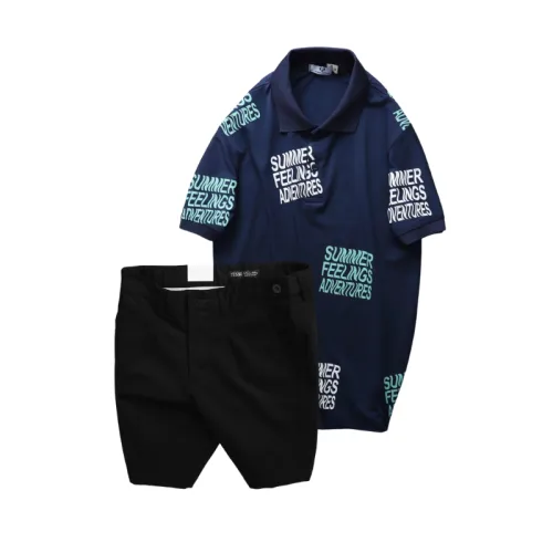 Set Bộ Nam - Áo Thun Nam Polo Cổ Bẻ In Chữ Summer Bền Đẹp Và Quần Short Kaki Co Giãn Phối Nút Cao Cấp (Có Size 36)