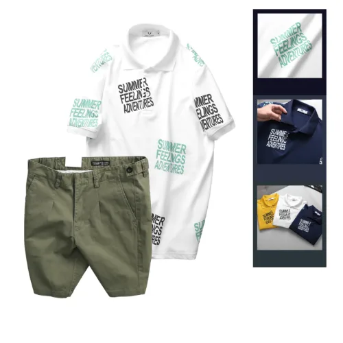 Set Bộ Nam - Áo Thun Nam Polo Cổ Bẻ In Chữ Summer Bền Đẹp Và Quần Short Kaki Co Giãn Phối Nút Cao Cấp (Có Size 36)