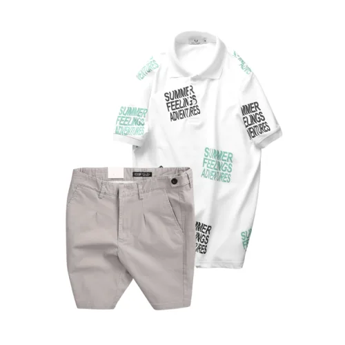 Set Bộ Nam - Áo Thun Nam Polo Cổ Bẻ In Chữ Summer Bền Đẹp Và Quần Short Kaki Co Giãn Phối Nút Cao Cấp (Có Size 36)