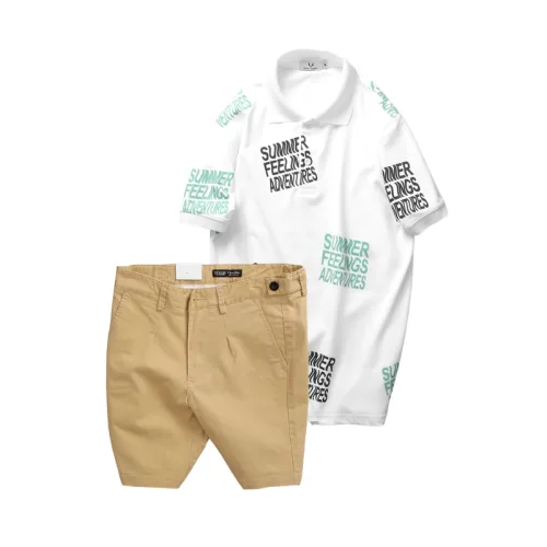 Set Bộ Nam - Áo Thun Nam Polo Cổ Bẻ In Chữ Summer Bền Đẹp Và Quần Short Kaki Co Giãn Phối Nút Cao Cấp (Có Size 36)