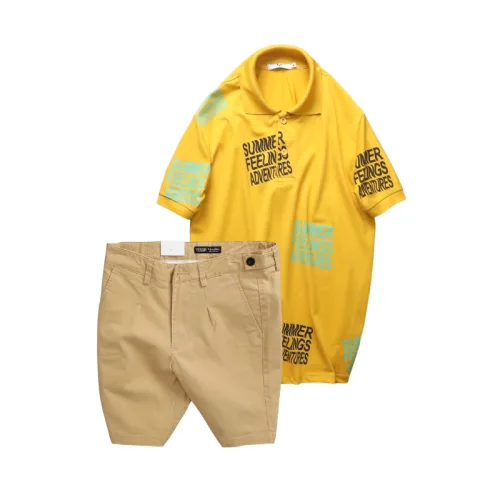 Set Bộ Nam - Áo Thun Nam Polo Cổ Bẻ In Chữ Summer Bền Đẹp Và Quần Short Kaki Co Giãn Phối Nút Cao Cấp (Có Size 36)