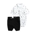 Set Bộ Nam - Áo Thun Nam Polo Cổ Bẻ In Hình Họa Tiết Bền Đẹp Và Quần Short Kaki Co Giãn Phối Nút Cao Cấp (Có Size 36)