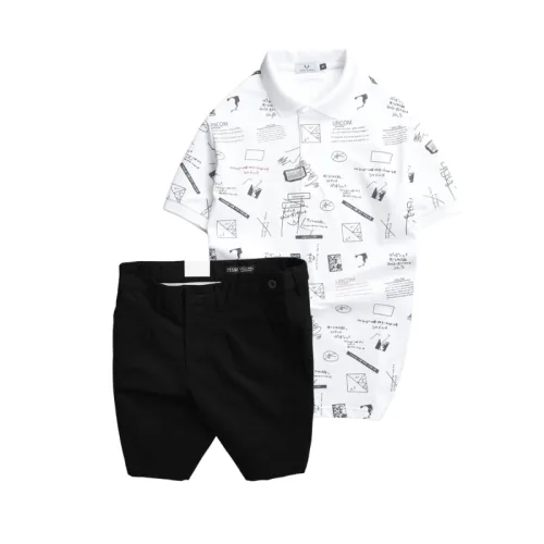 Set Bộ Nam - Áo Thun Nam Polo Cổ Bẻ In Hình Họa Tiết Bền Đẹp Và Quần Short Kaki Co Giãn Phối Nút Cao Cấp (Có Size 36)
