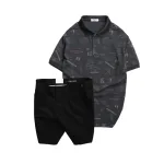 Set Bộ Nam - Áo Thun Nam Polo Cổ Bẻ In Hình Họa Tiết Bền Đẹp Và Quần Short Kaki Co Giãn Phối Nút Cao Cấp (Có Size 36)
