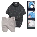 Set Bộ Nam - Áo Thun Nam Polo Cổ Bẻ In Hình Họa Tiết Bền Đẹp Và Quần Short Kaki Co Giãn Phối Nút Cao Cấp (Có Size 36)