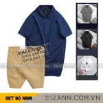 Set Bộ Nam - Áo Thun Nam Polo Cổ Bẻ Màu Trơn Đơn Giản Và Quần Short Kaki Co Giãn Phối Nút Cao Cấp (Có Size 36)
