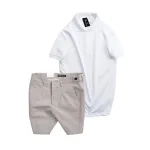 Set Bộ Nam - Áo Thun Nam Polo Cổ Bẻ Màu Trơn Đơn Giản Và Quần Short Kaki Co Giãn Phối Nút Cao Cấp (Có Size 36)