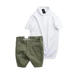 Set Bộ Nam - Áo Thun Nam Polo Cổ Bẻ Màu Trơn Đơn Giản Và Quần Short Kaki Co Giãn Phối Nút Cao Cấp (Có Size 36)