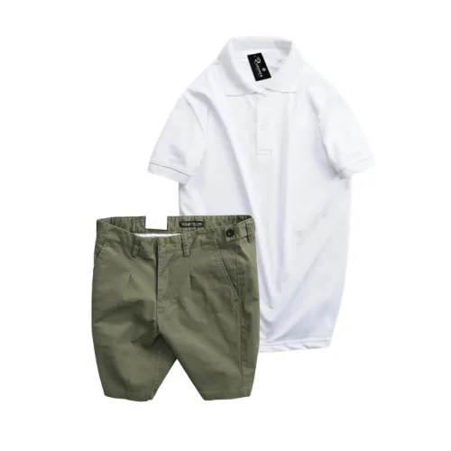 Set Bộ Nam - Áo Thun Nam Polo Cổ Bẻ Màu Trơn Đơn Giản Và Quần Short Kaki Co Giãn Phối Nút Cao Cấp (Có Size 36)