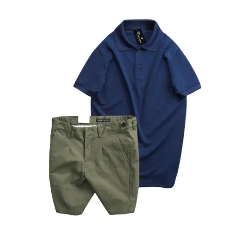 Set Bộ Nam - Áo Thun Nam Polo Cổ Bẻ Màu Trơn Đơn Giản Và Quần Short Kaki Co Giãn Phối Nút Cao Cấp (Có Size 36)