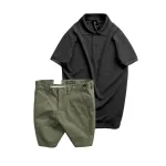 Set Bộ Nam - Áo Thun Nam Polo Cổ Bẻ Màu Trơn Đơn Giản Và Quần Short Kaki Co Giãn Phối Nút Cao Cấp (Có Size 36)