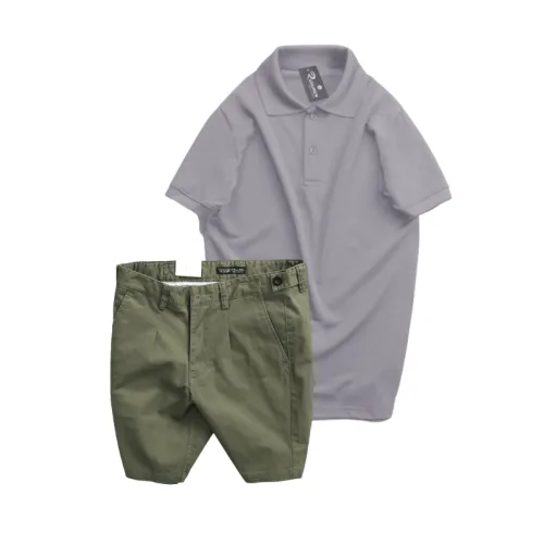 Set Bộ Nam - Áo Thun Nam Polo Cổ Bẻ Màu Trơn Đơn Giản Và Quần Short Kaki Co Giãn Phối Nút Cao Cấp (Có Size 36)