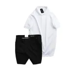 Set Bộ Nam - Áo Thun Nam Polo Cổ Bẻ Màu Trơn Đơn Giản Và Quần Short Kaki Co Giãn Phối Nút Cao Cấp (Có Size 36)